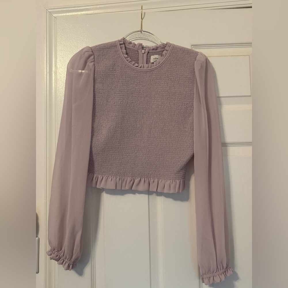 Aritzia - Wilfred Tempest Blouse - lilac long sleeve top